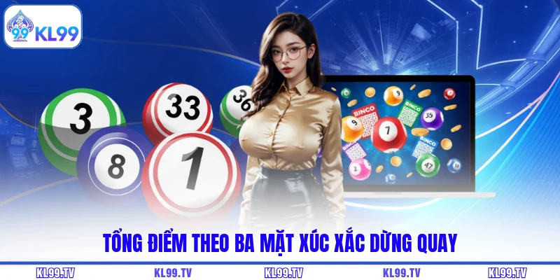 Tổng điểm theo ba mặt xúc xắc dừng quay